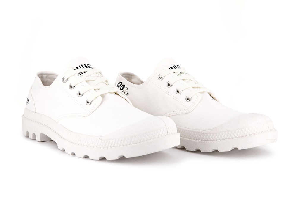 Zapatillas Palladium PAMPA OXFORD ORGANIC II Mujer Blancas | Costa Rica-06839